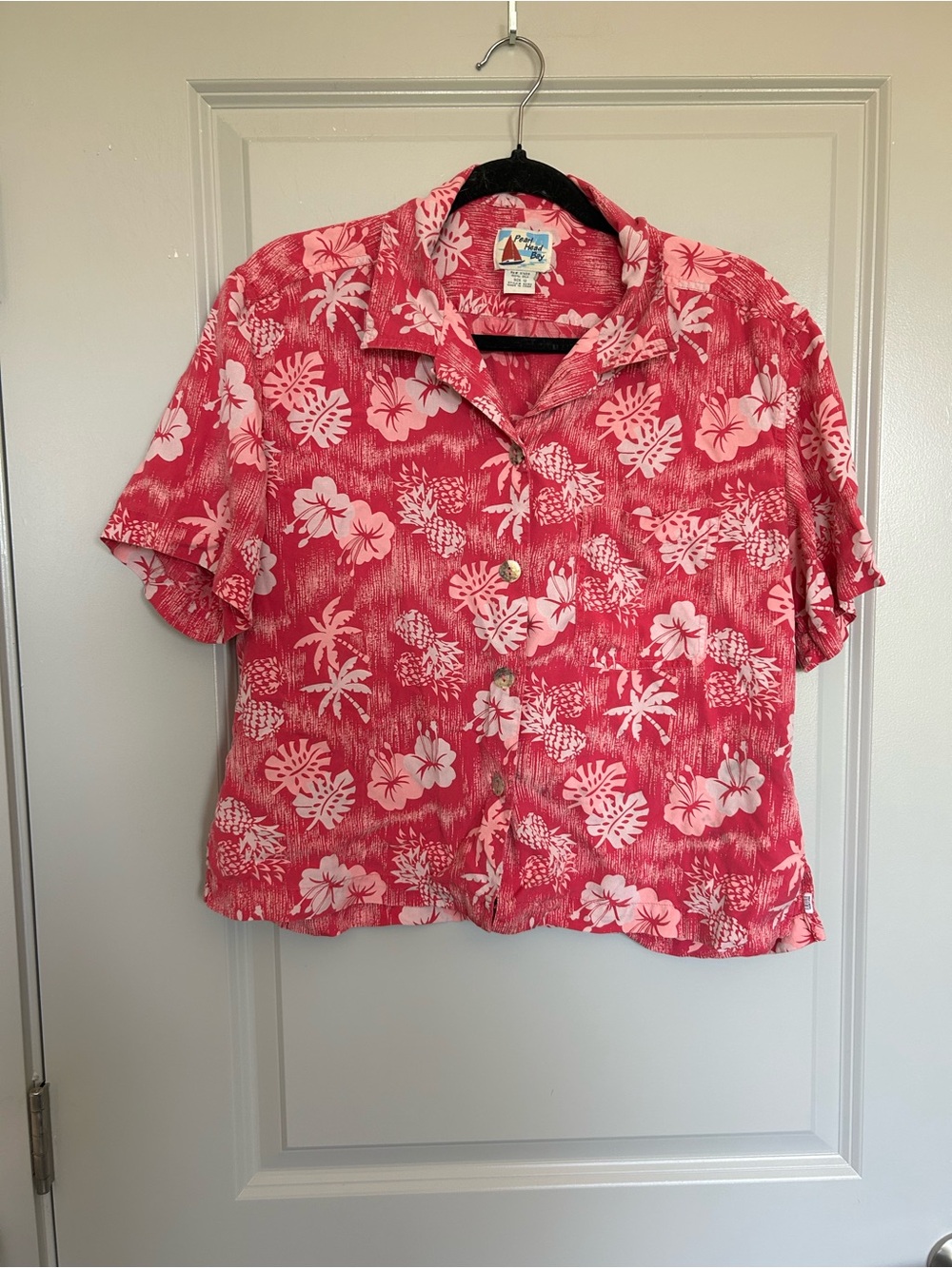 Pearl Head Bay Hot Pink and Light Pink Floral Hawaiian Button-Down Shirt